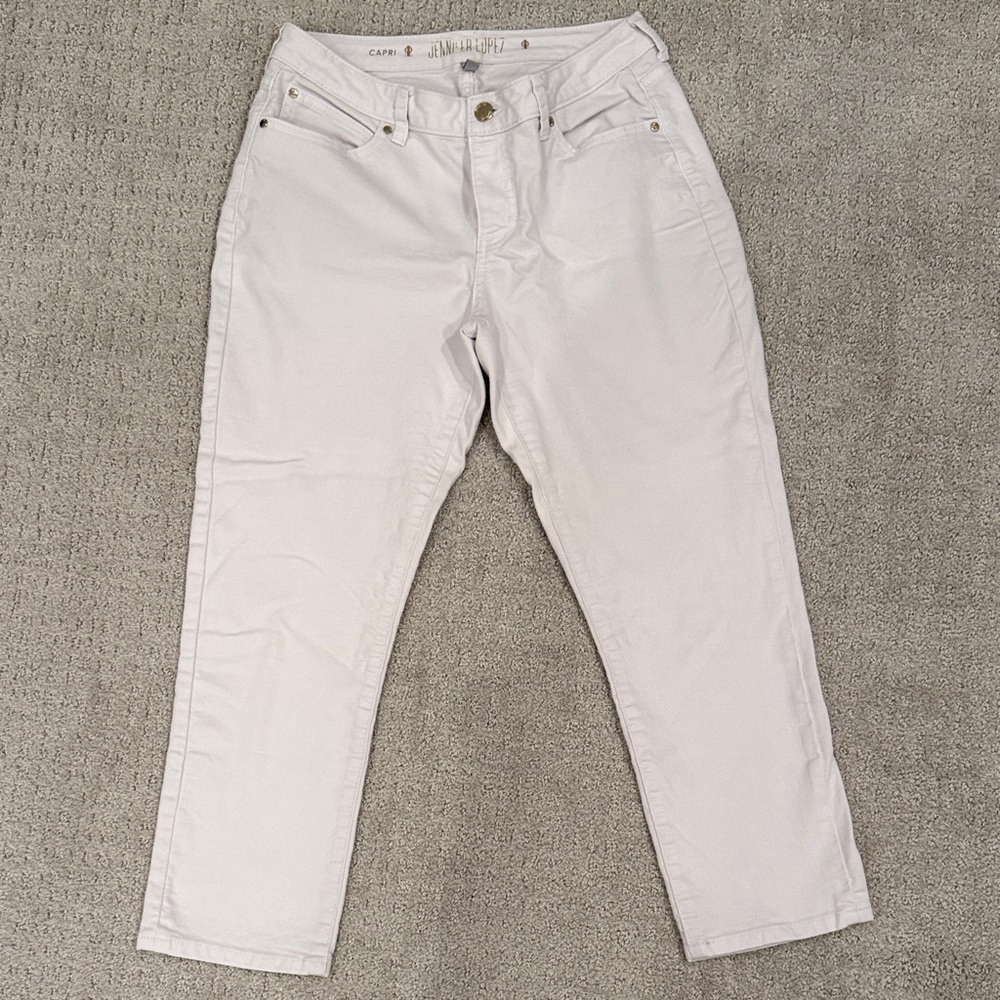 Jennifer Lopez White Ankle Jeans